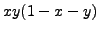 $\displaystyle {x y (1-x-y)}$